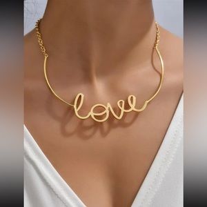 ❤️ Awesome Metallic Pop Art Love Necklace ♥️